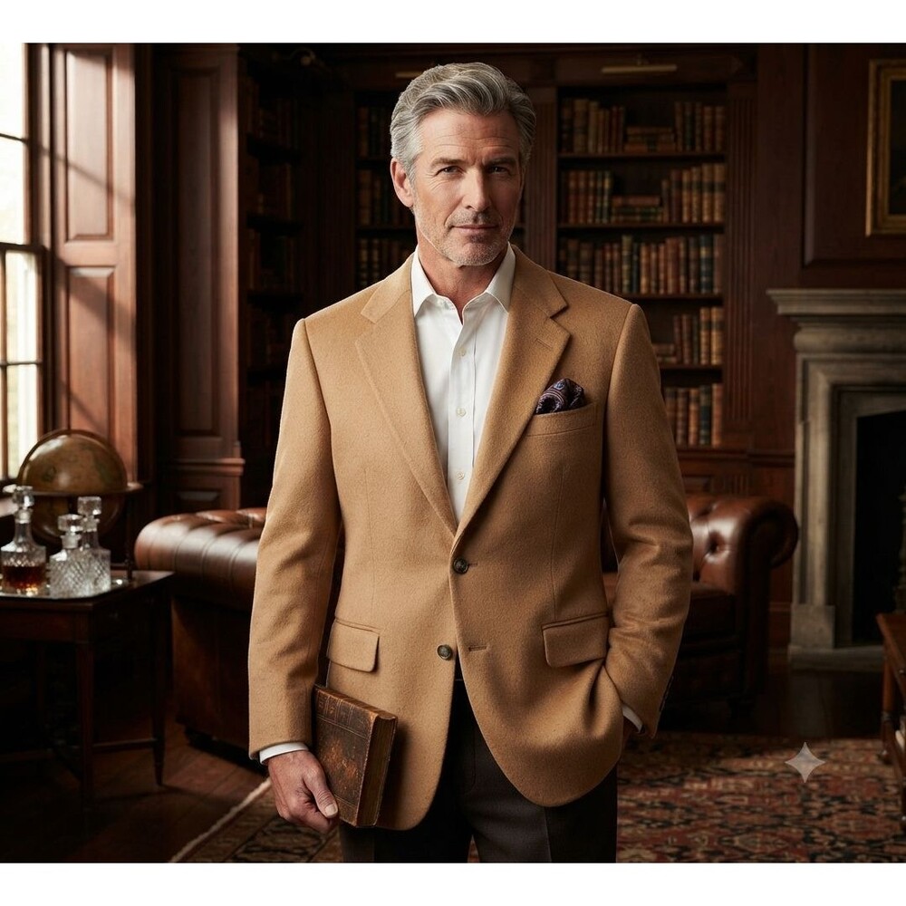 Vintage Stafford Men’s 42S 100% Camel Hair Blazer Tan Sport Coat Jacket Luxury